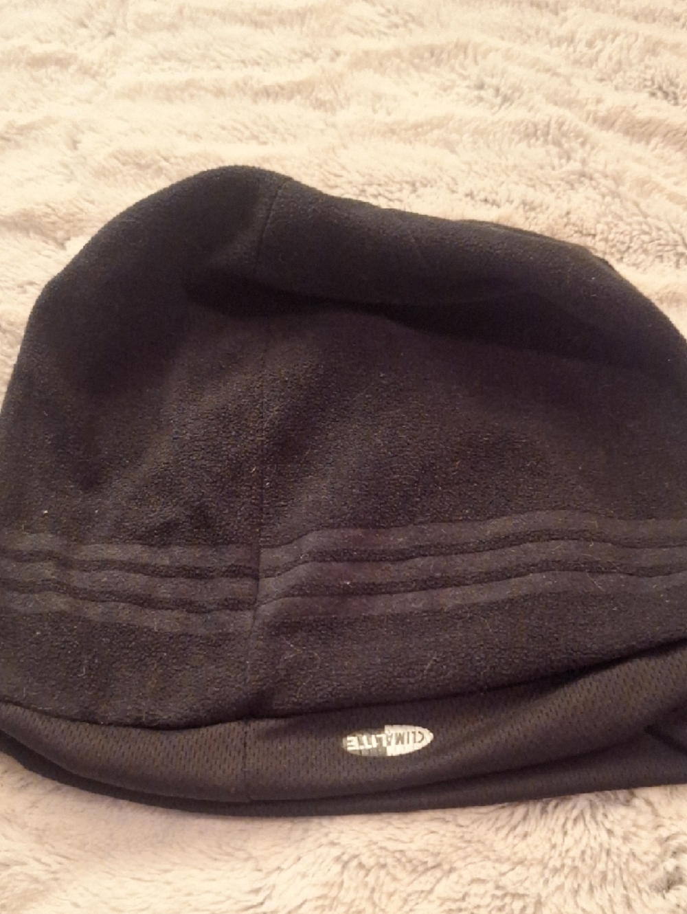 adidas Black Fleece Hat with White Logo - Picture 3 of 5